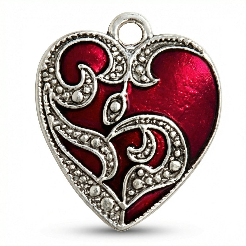 Ciondolo “Cuore Rosso” stile gotico, ragazza emo