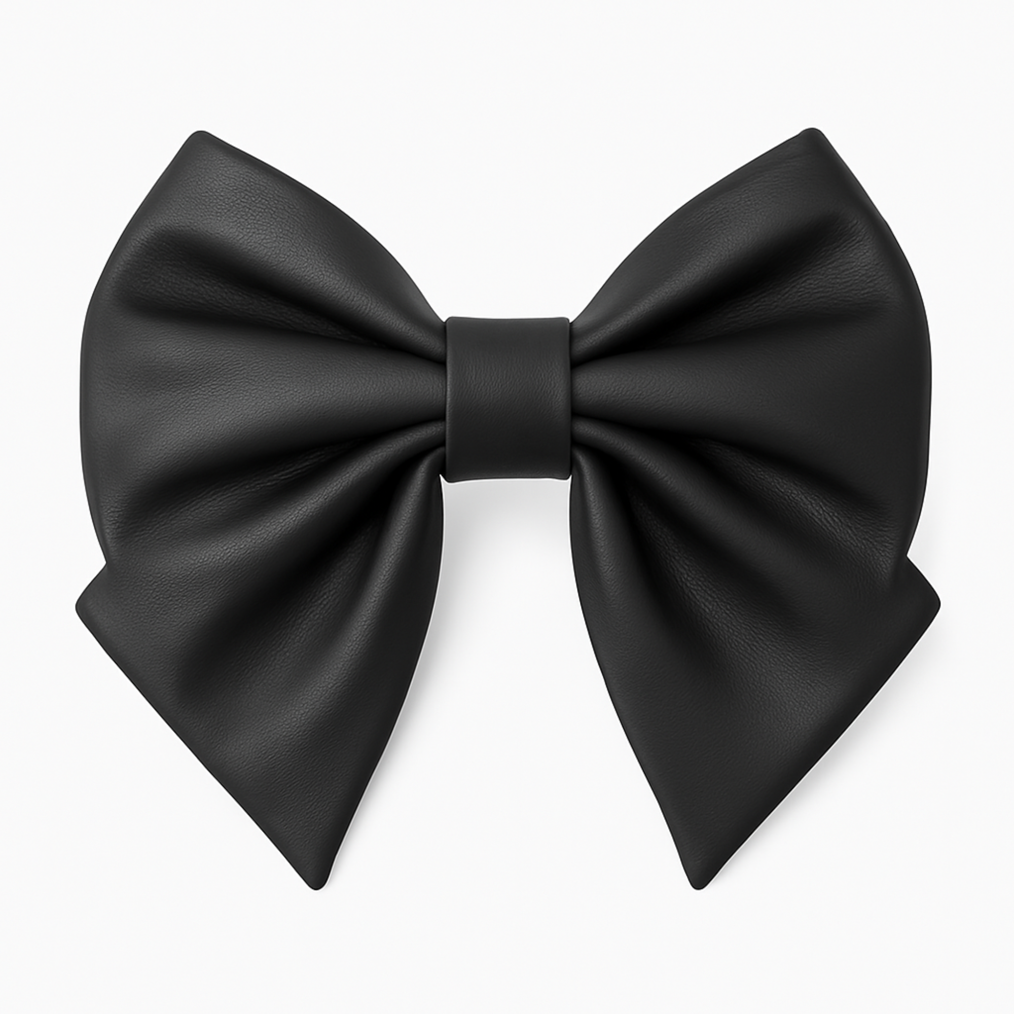 Girls Hair Bow Black Faux Leather Classic Style Hair Accessory Gothic style, Emo girl style