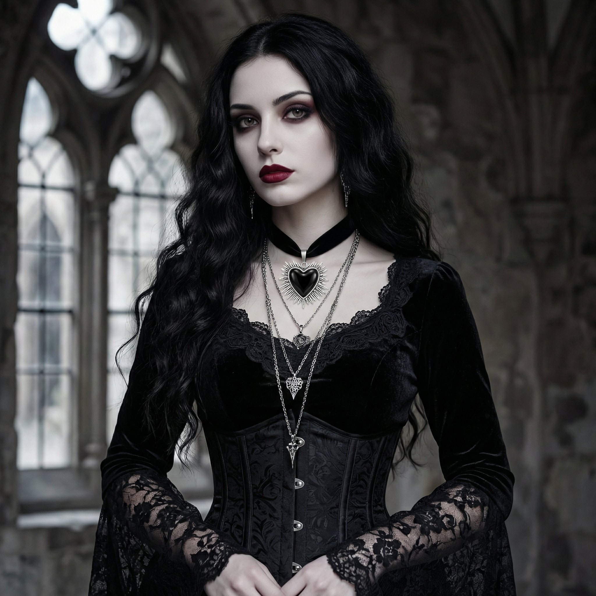 Ciondolo “Cuore Nero” stile gotico