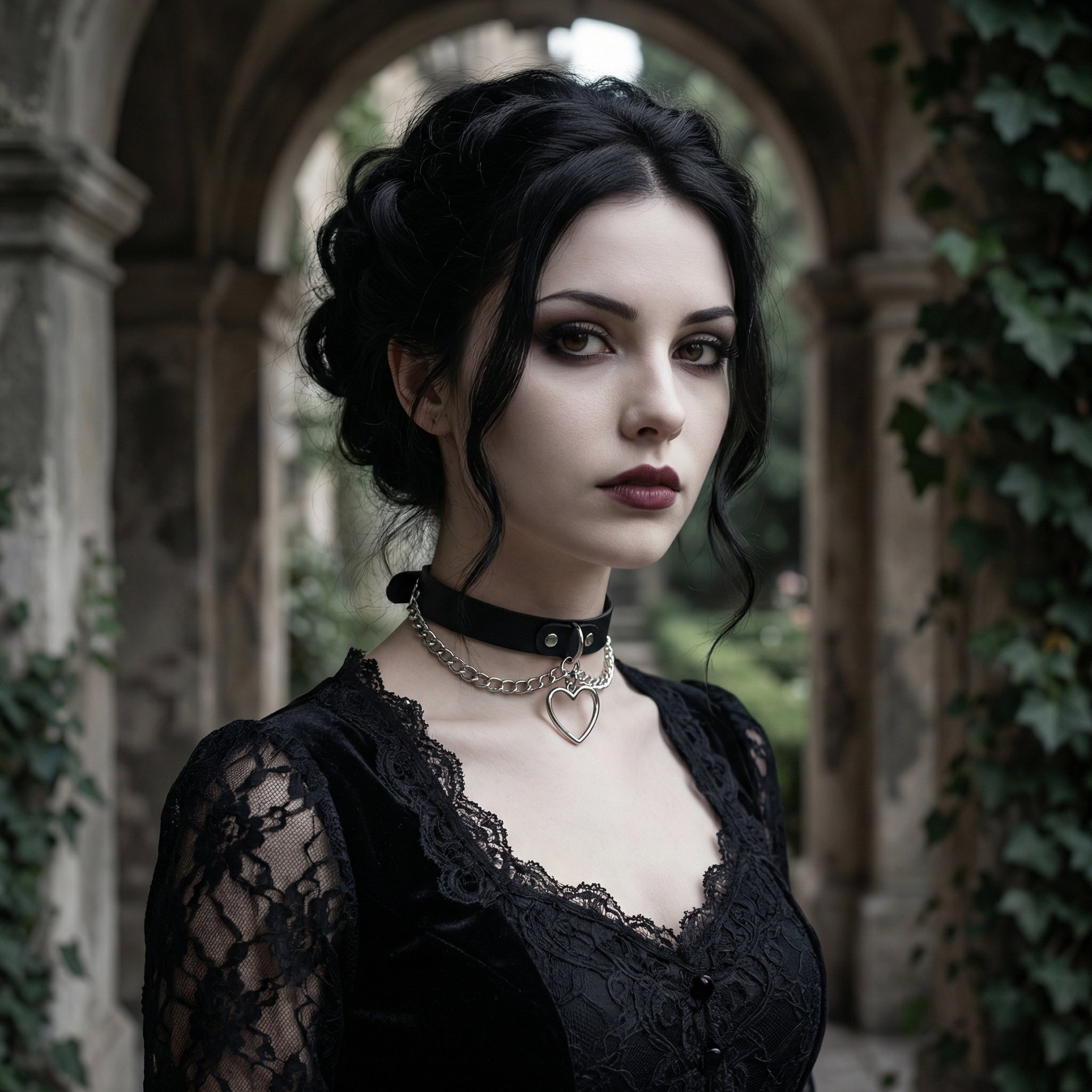 Choker “Catena & Cuore” stile gotico