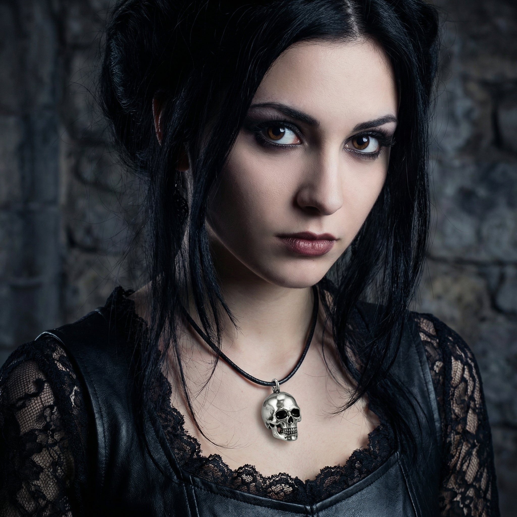 Ciondolo “Teschio Argento” stile gotico