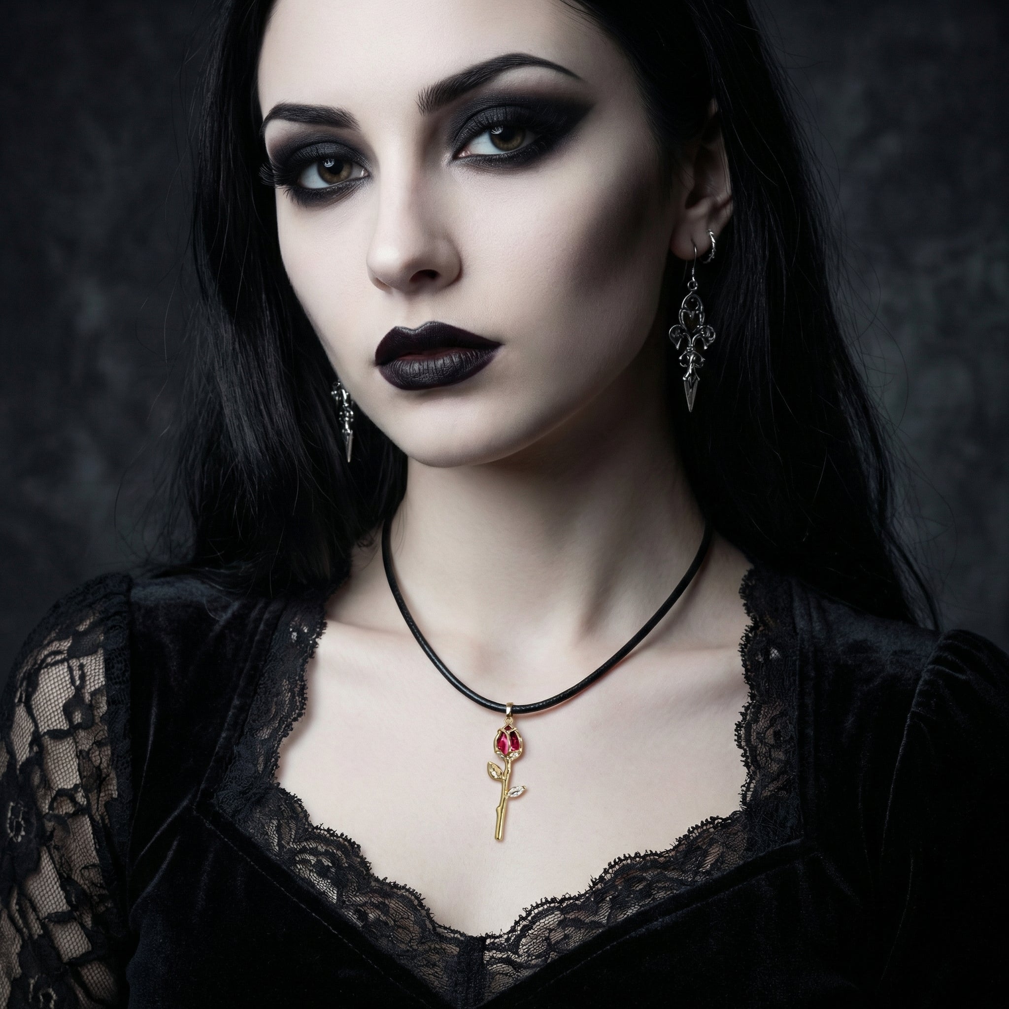 Ciondolo “Rosa Dorata” ragazza emo