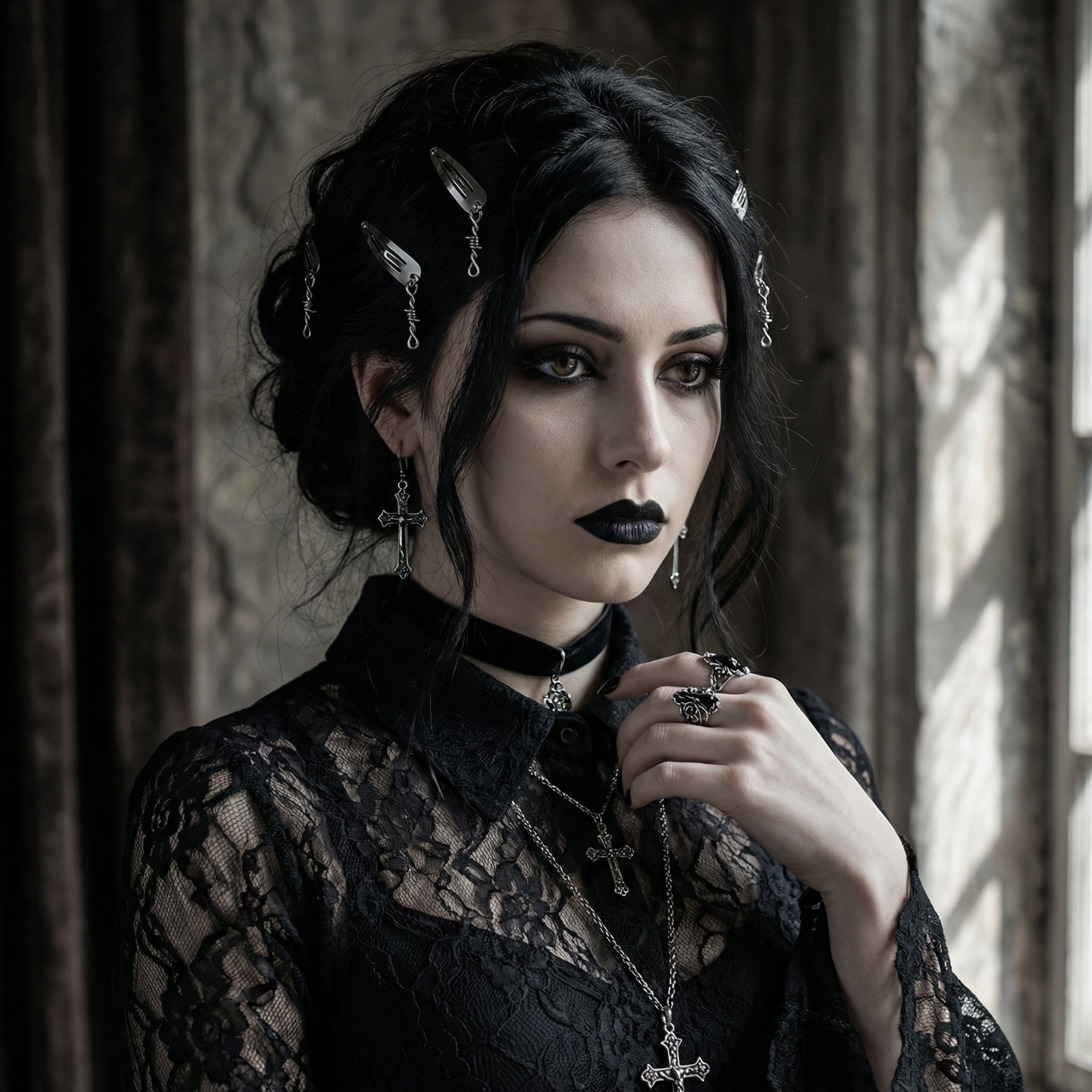 Fermagli per capelli “Filo Metallico” stile gotico