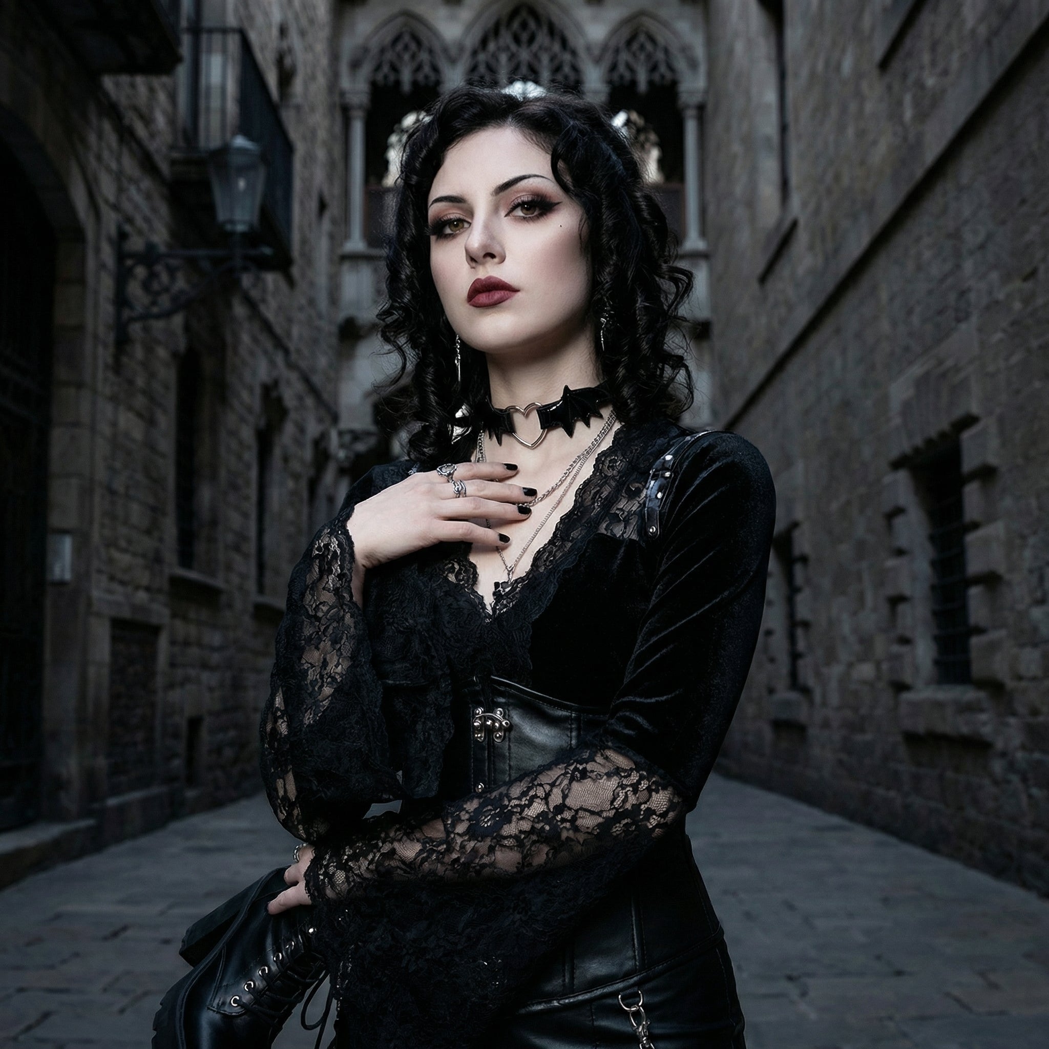 Choker “Cuore & Ali di Pipistrello” stile gotico