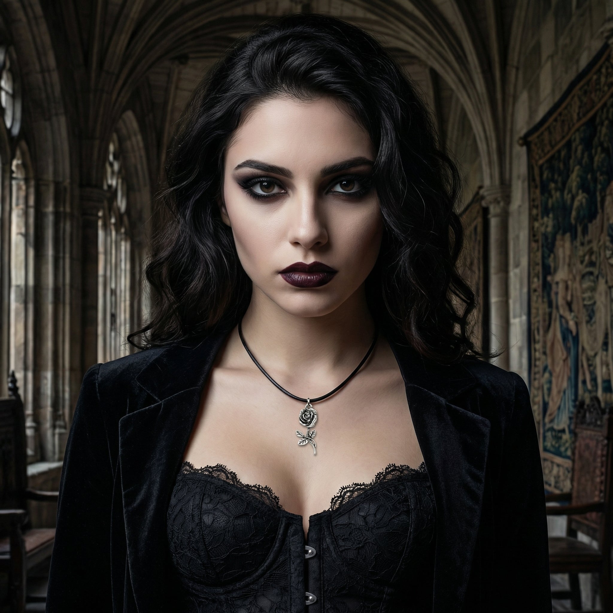 Ciondolo “Rosa d’Argento” stile gotico